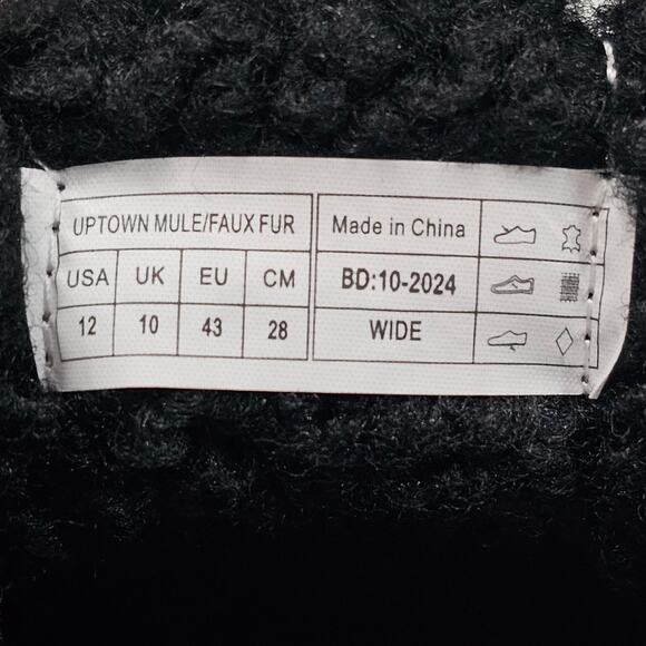 Vionic Uptown Mule Slipper Womens 12 WIDE WIDTH Black Nubuck Faux Shearling - Picture 11 of 12